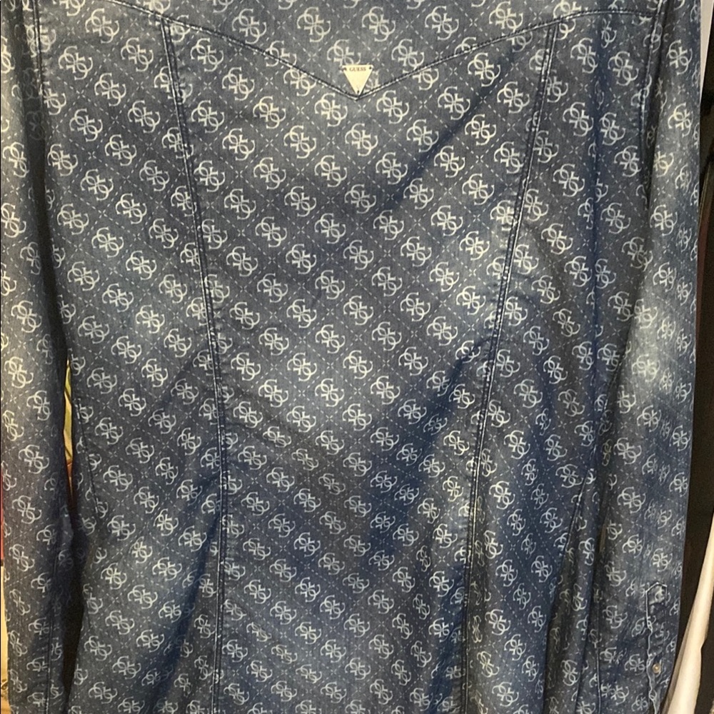Designer Monogram Denim Shirt - Picture 2 of 2